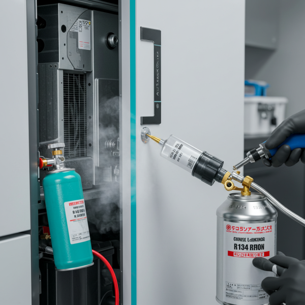 ثلاجة – صيانة تهريب أرجي + تعبئة فريون صينيR134