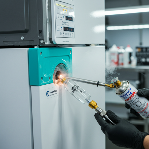 ثلاجة – صيانة تهريب أرجي + تعبئة فريون أمريكي R12